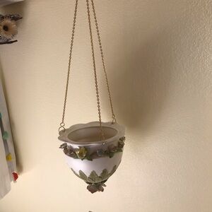 Vintage Lenwile Ardalt Porcelain Hanging Flower Pot Made in Japan